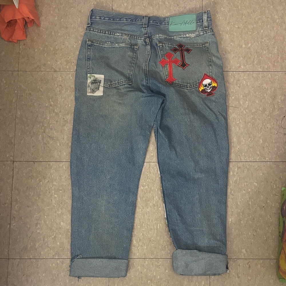 Patchwork Graphic Jeans the arent full length - image 3